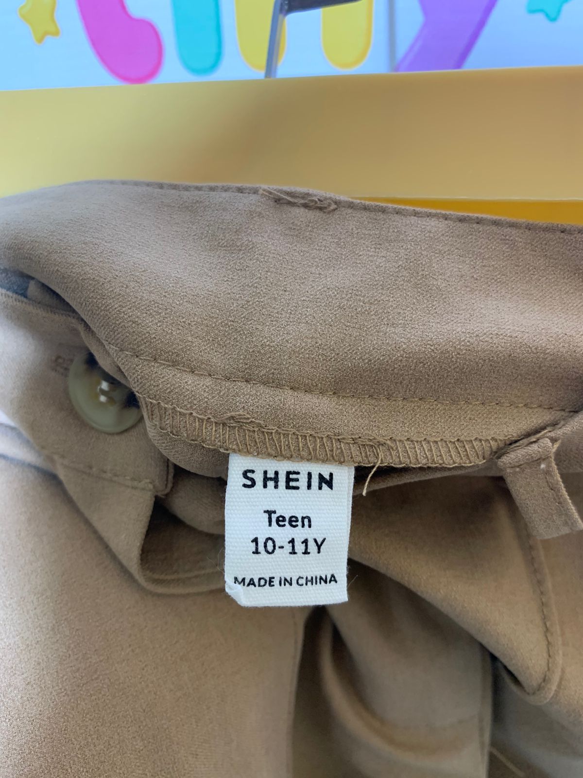SHEIN Teen Girls Khaki High-Waisted Flare Dress Pants - Size 10-11Y (Estimated Age 10-11 Years) AB1