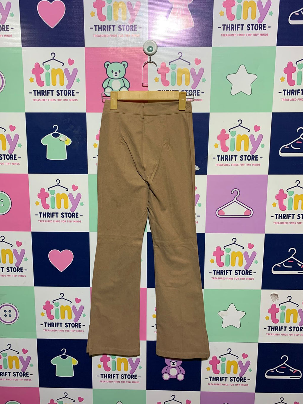 SHEIN Teen Girls Khaki High-Waisted Flare Dress Pants - Size 10-11Y (Estimated Age 10-11 Years) AB1