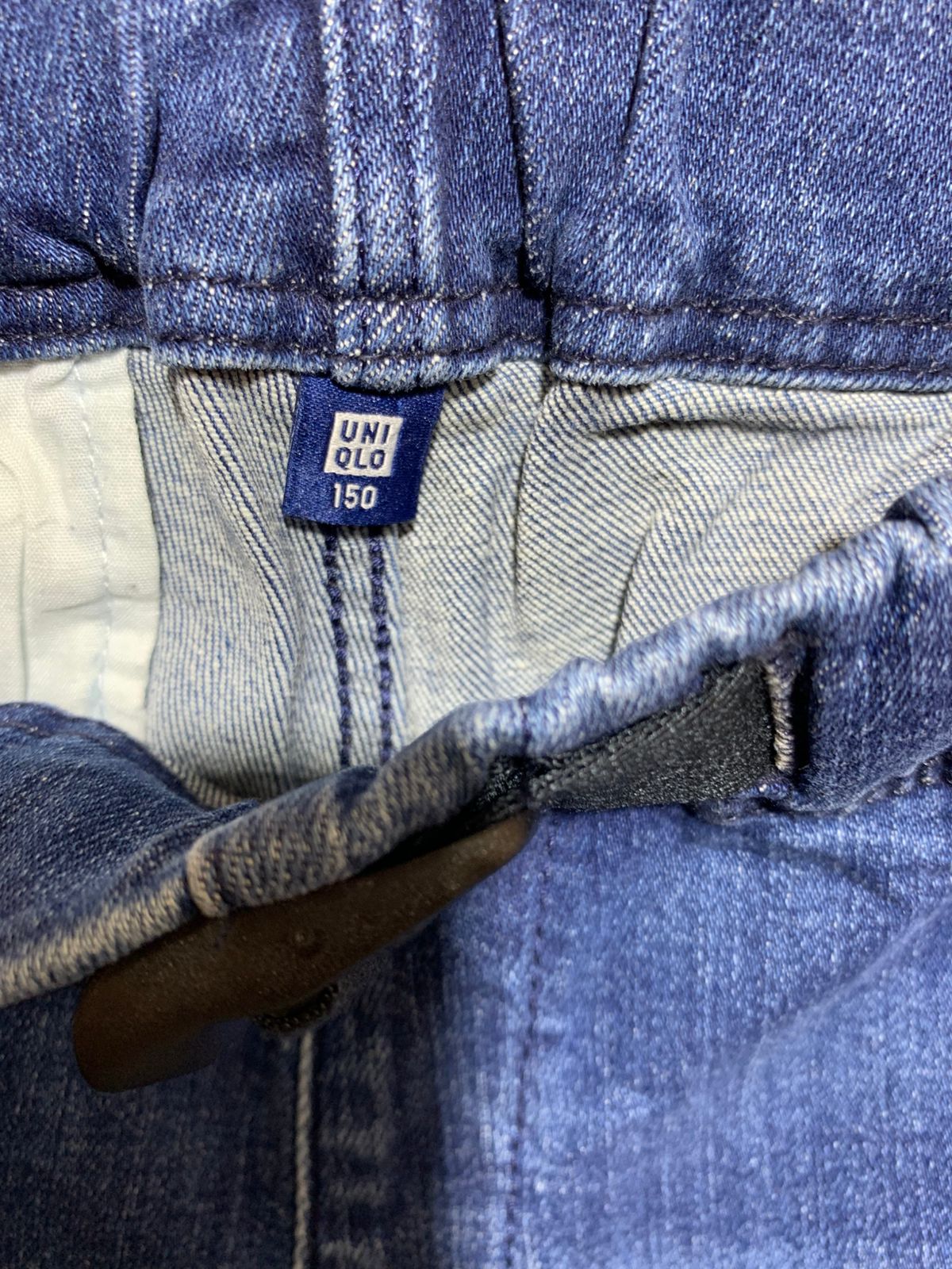 UNIQLO Kids Easy-Fit Utility Denim Pants with Built-In Buckle Belt - Size 150 (Estimated Age 11-12Y) AB1