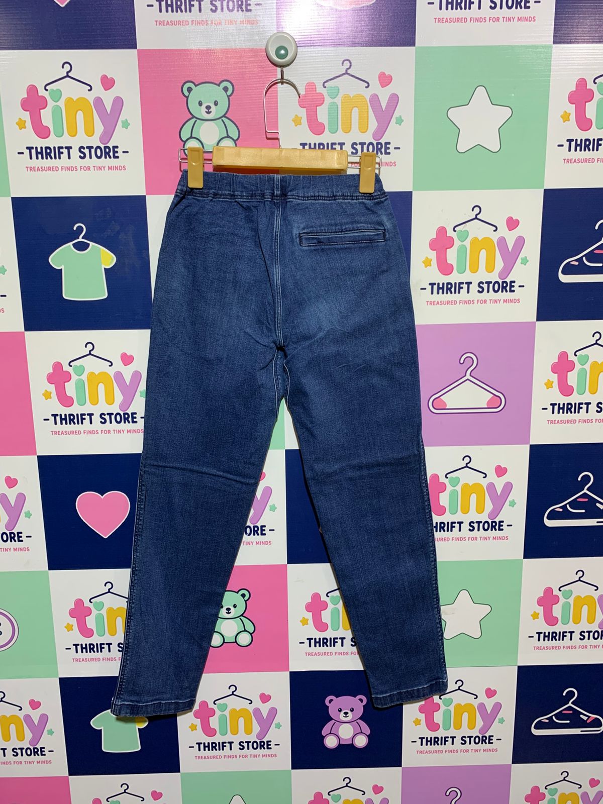 UNIQLO Kids Easy-Fit Utility Denim Pants with Built-In Buckle Belt - Size 150 (Estimated Age 11-12Y) AB1
