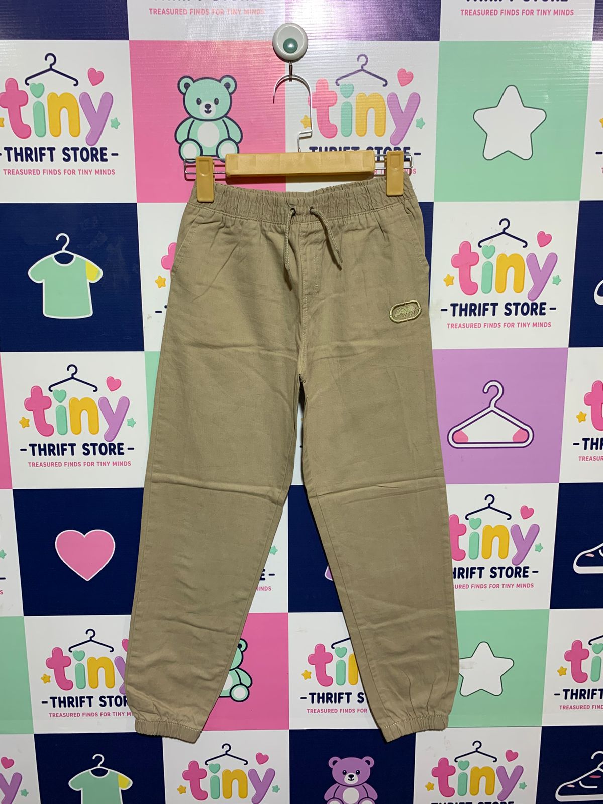 Ecko Unltd. Boys Khaki Twill Jogger Pants - Size 12 (Estimated Age 11-12Y) AB1