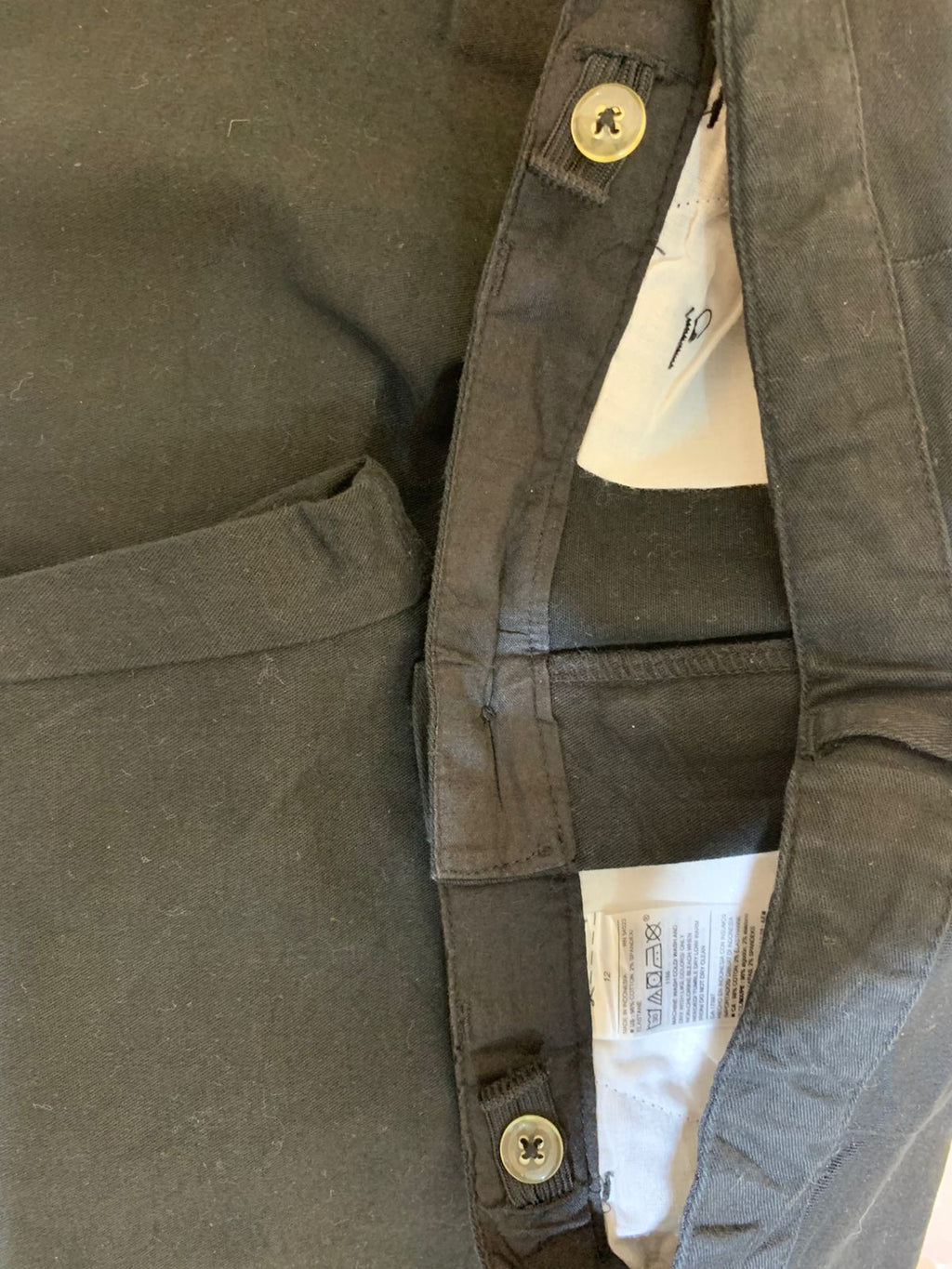 Old Navy Boys Classic Black Straight-Leg Chino Pants - Size 12 (Estimated Age 11-12Y) AB1