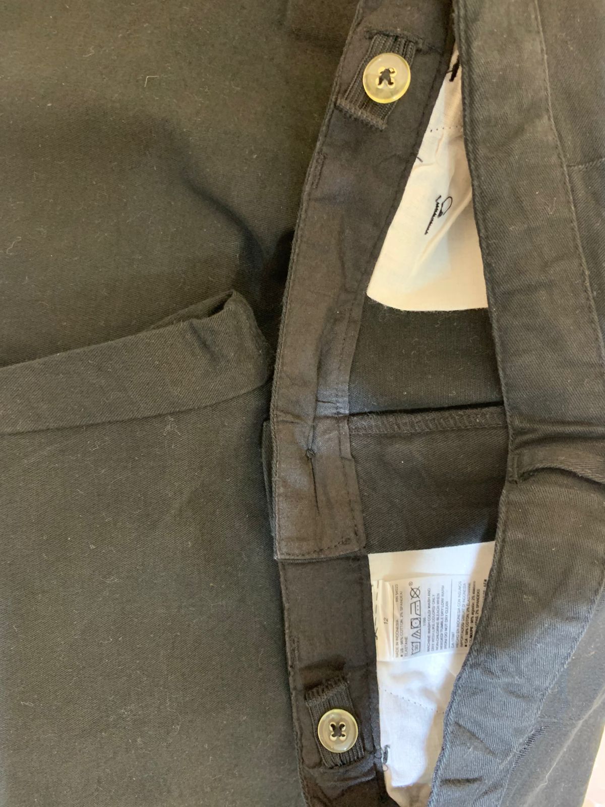 Old Navy Boys Classic Black Straight-Leg Chino Pants - Size 12 (Estimated Age 11-12Y) AB1