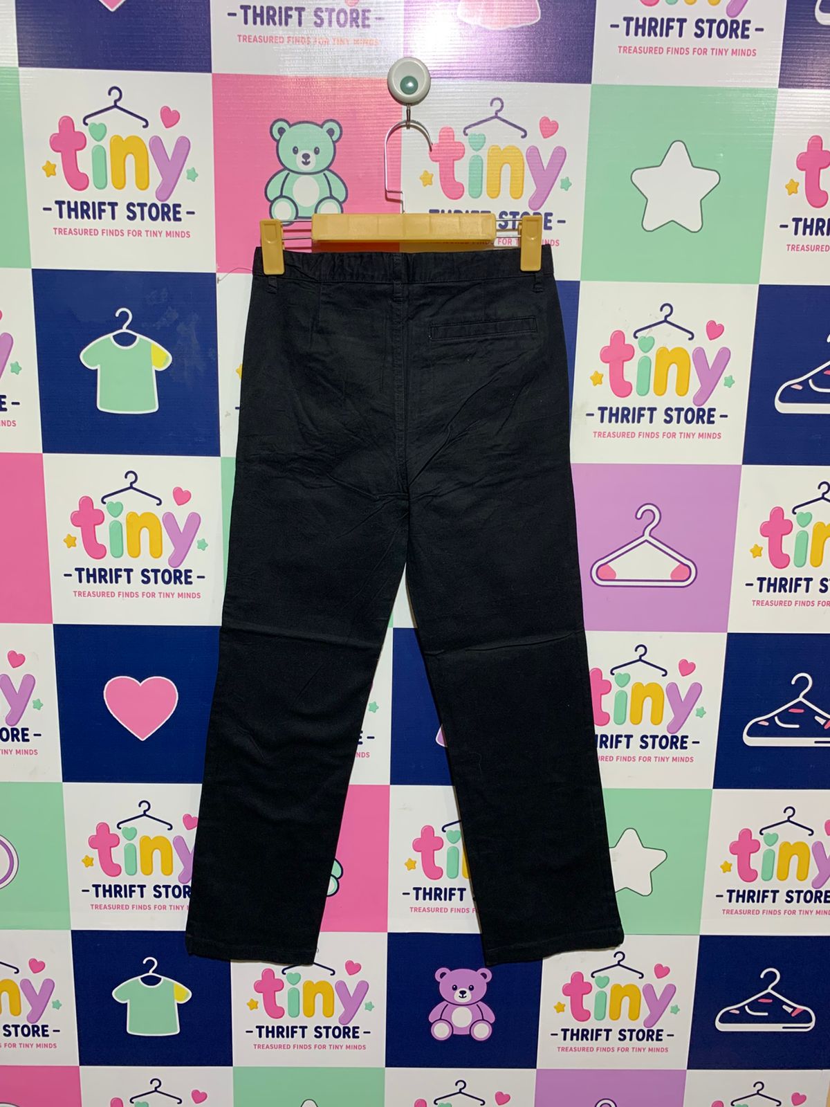 Old Navy Boys Classic Black Straight-Leg Chino Pants - Size 12 (Estimated Age 11-12Y) AB1