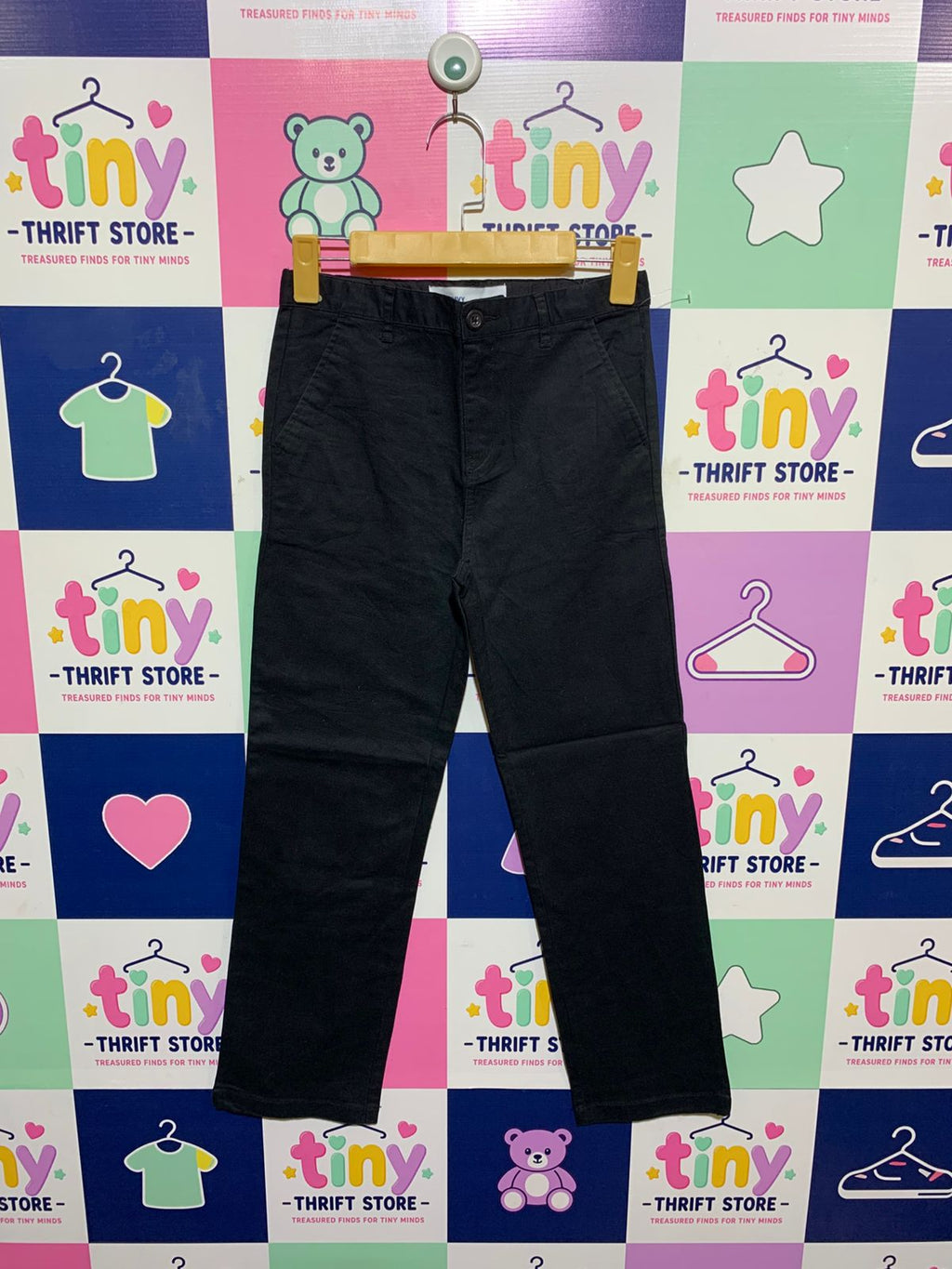 Old Navy Boys Classic Black Straight-Leg Chino Pants - Size 12 (Estimated Age 11-12Y) AB1