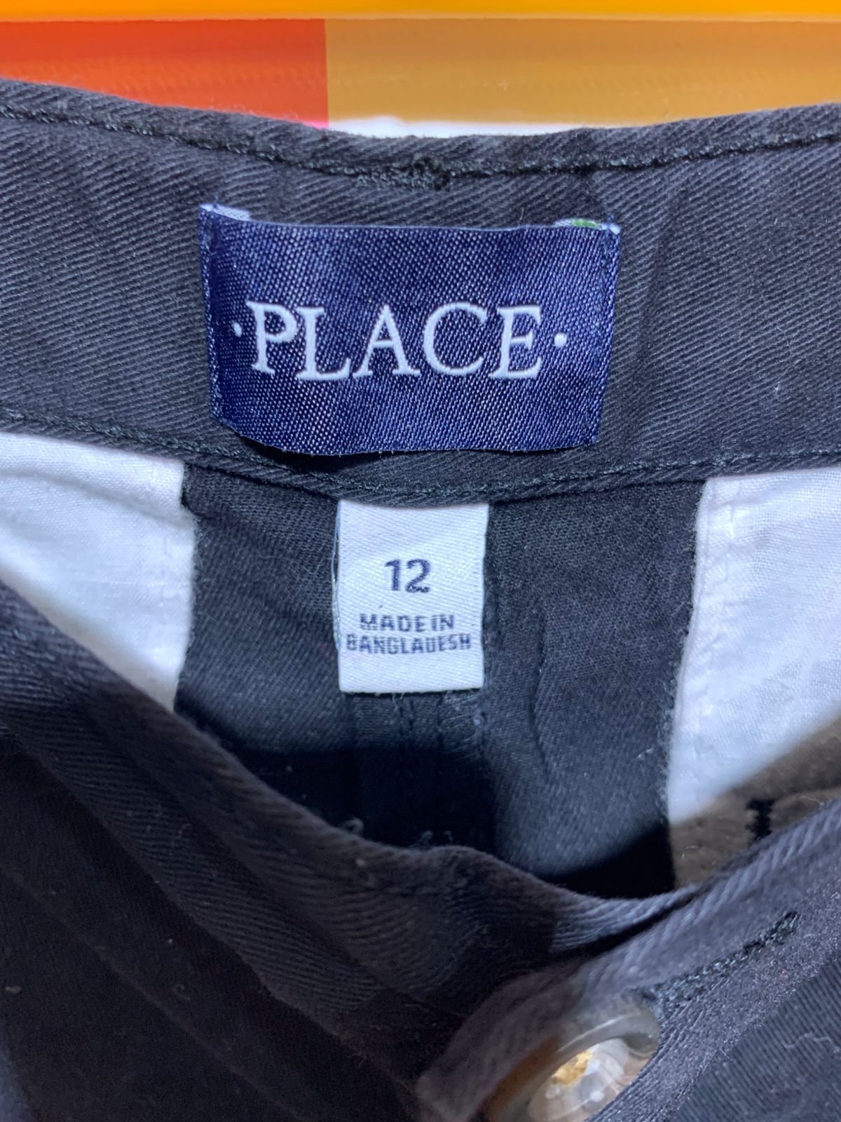 The Children's Place Boys Classic Black Chino Pants - Size 12 AB1
