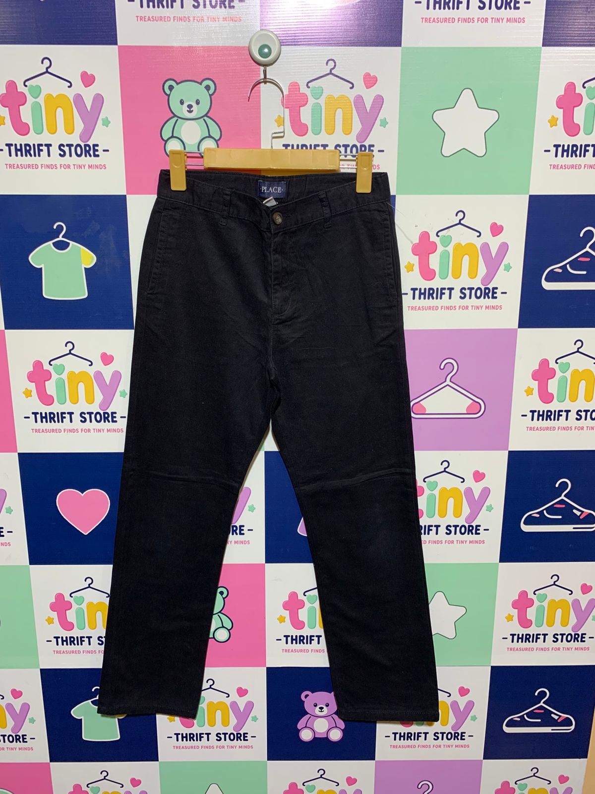 The Children's Place Boys Classic Black Chino Pants - Size 12 AB1