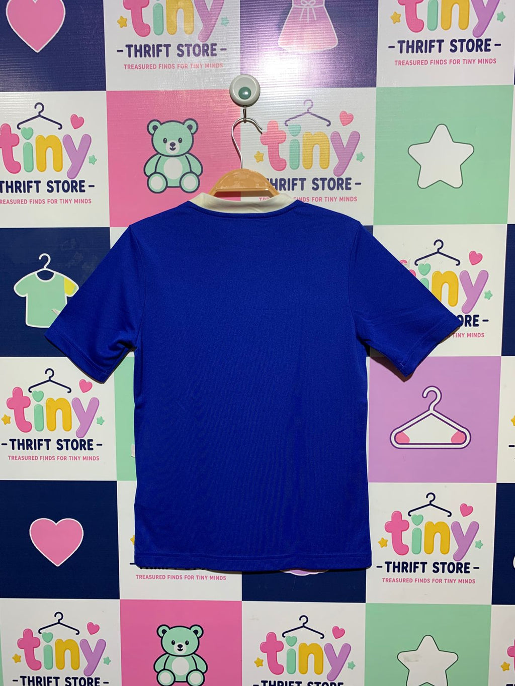 Adidas Kids Royal Blue "AEROREADY" V-Neck Short Sleeve Jersey - Size Estimated Age 11-12 Years AB1