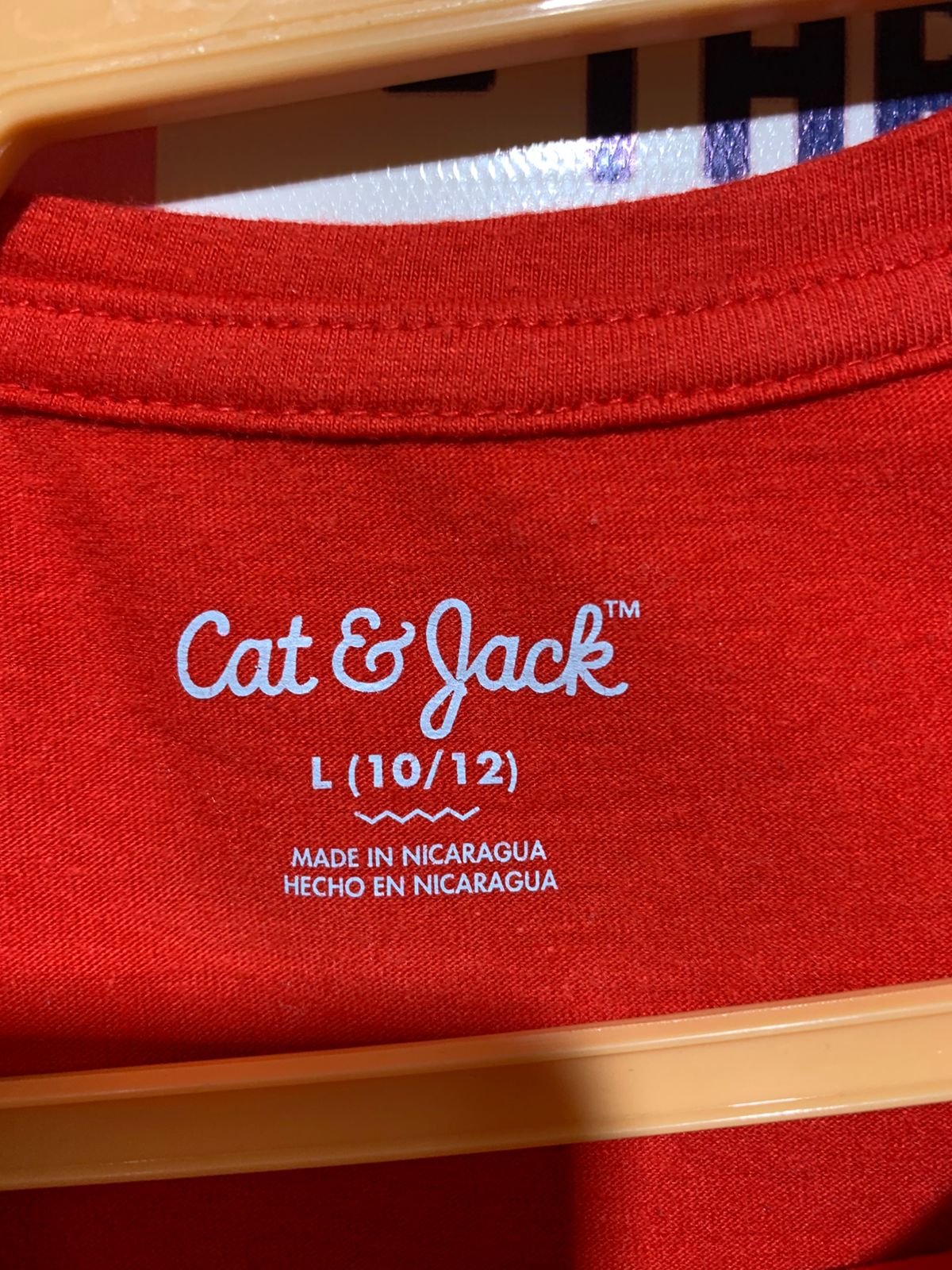 Cat & Jack Girls Crimson Red Polka Dot Studded Heart Short Sleeve Tee - Size Estimated Age 10–12 Years AB1