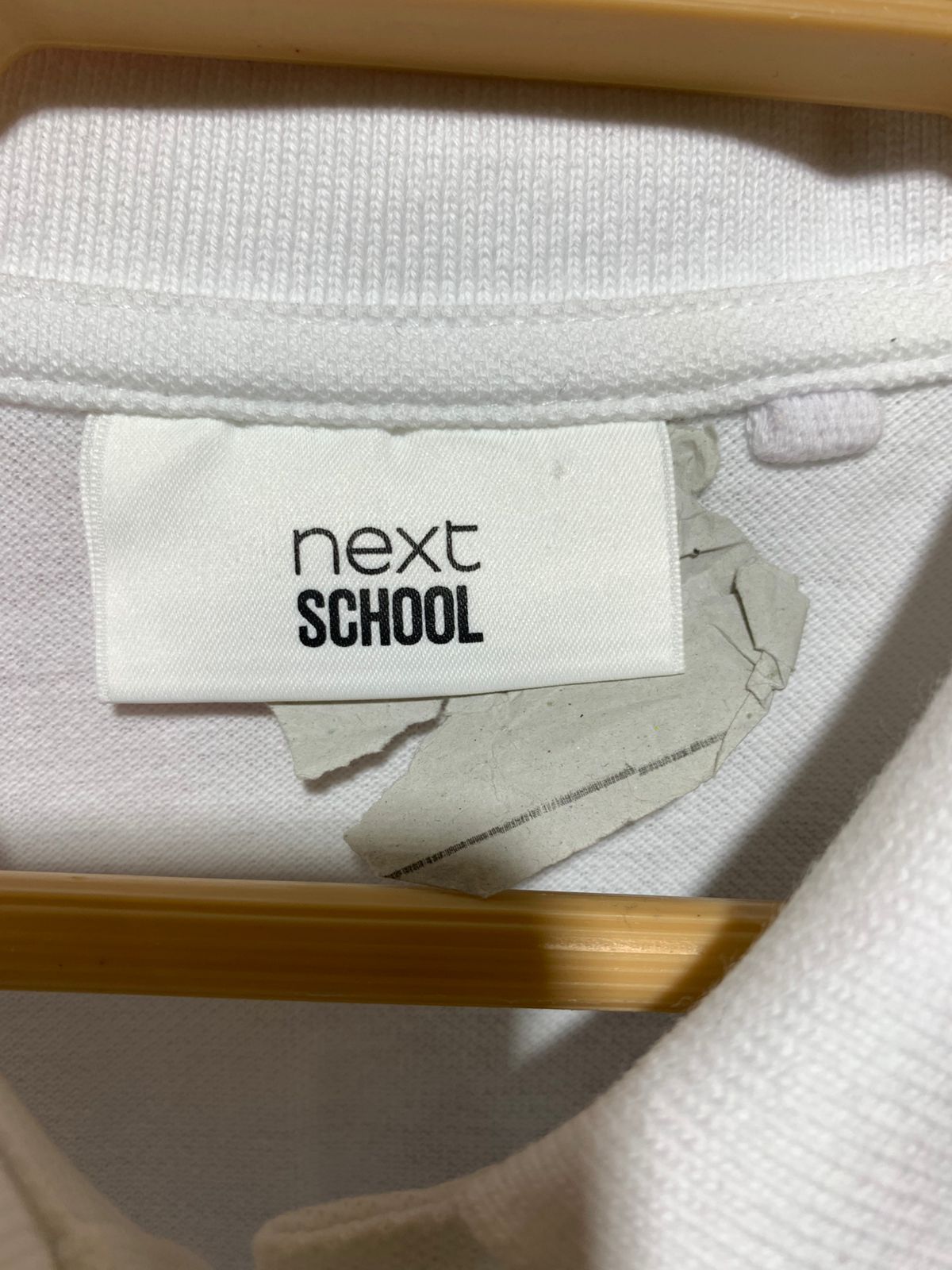 Next School Girls White Scalloped Collar Short Sleeve Polo - Size 12 Years (Height 152cm) AB1