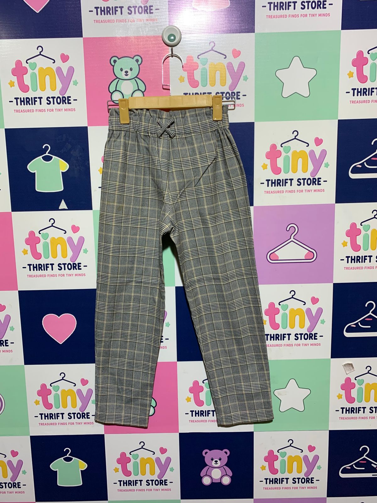 Zara Kids Girls Grey Glen Plaid Paperbag Waist Trousers - Size 11-12Y AB1