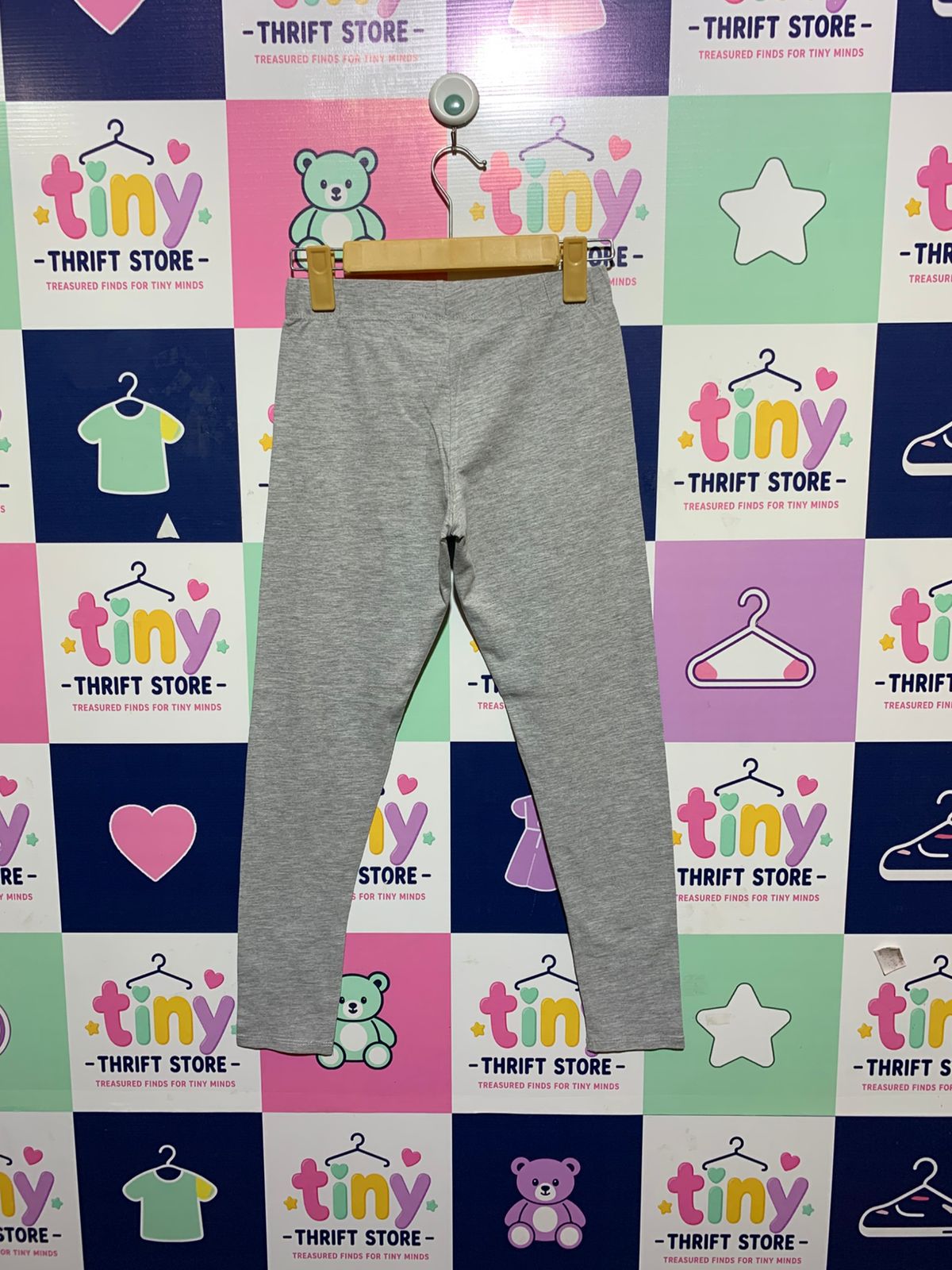 Pocopiano Girls Heather Grey Soft Knit Basic Leggings - Size Estimated Age 12Y AB1