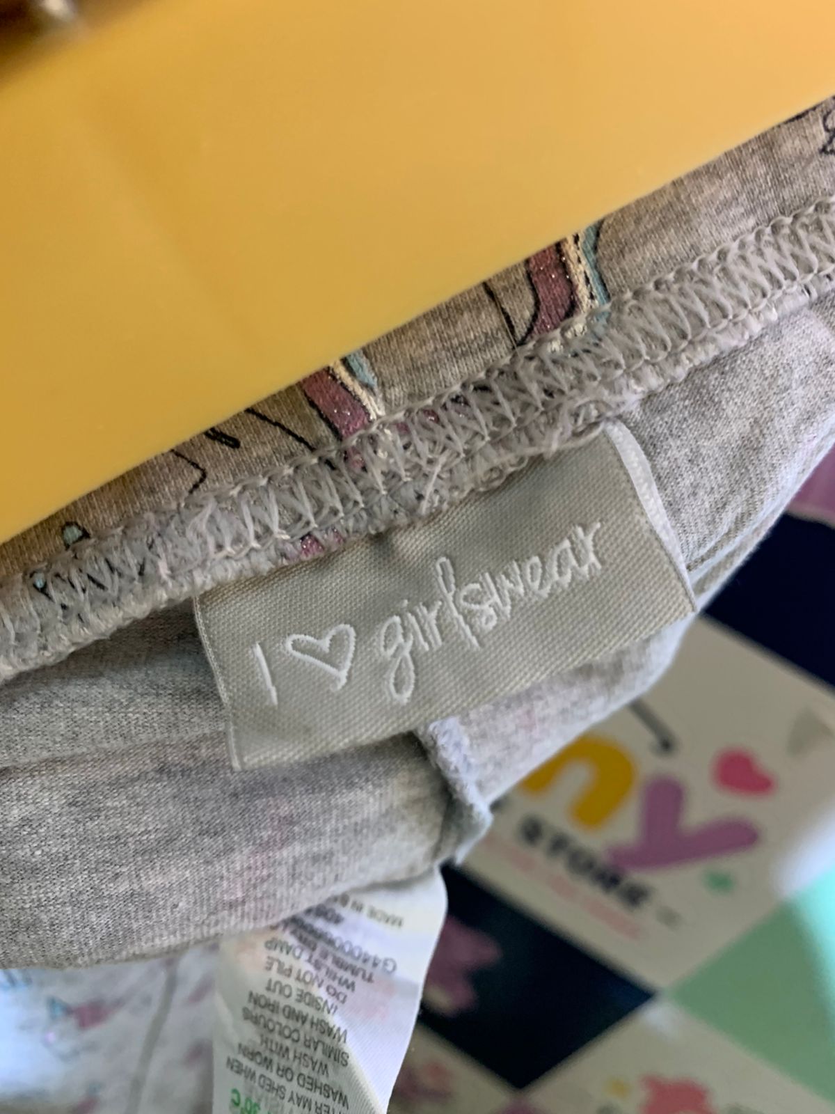 Matalan Girls Heather Grey "I Love Girlswear" Unicorn Leggings - Size 12 Years (Estimated Age 11-12) AB1
