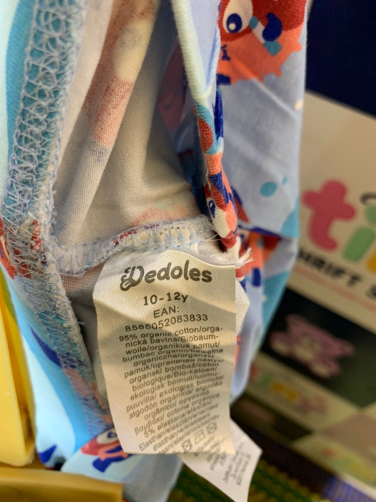 TITLE: Dedoles Kids Ocean Pufferfish Print Organic Cotton Leggings - Size 10-12y AB1
