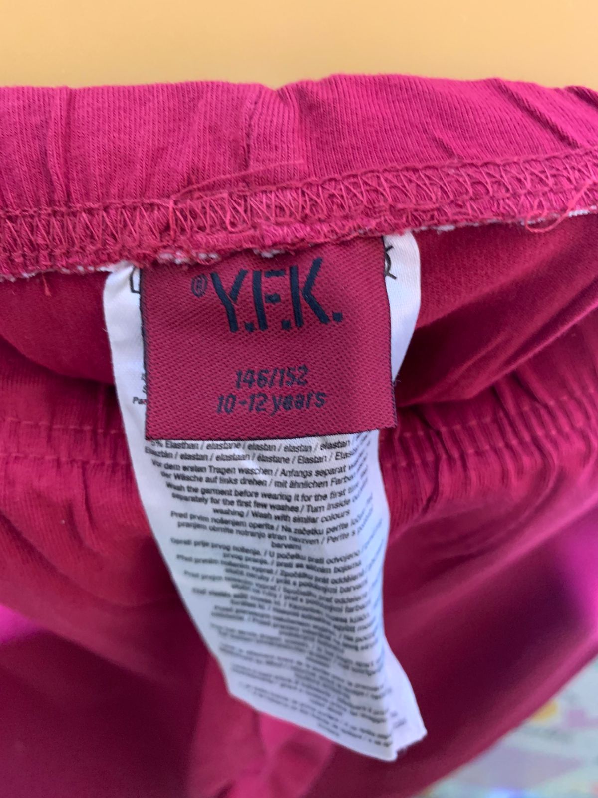 Y.F.K. Girls Solid Maroon Full-Length Leggings - Size 146/152 Estimated Age 10-12 Years AB1