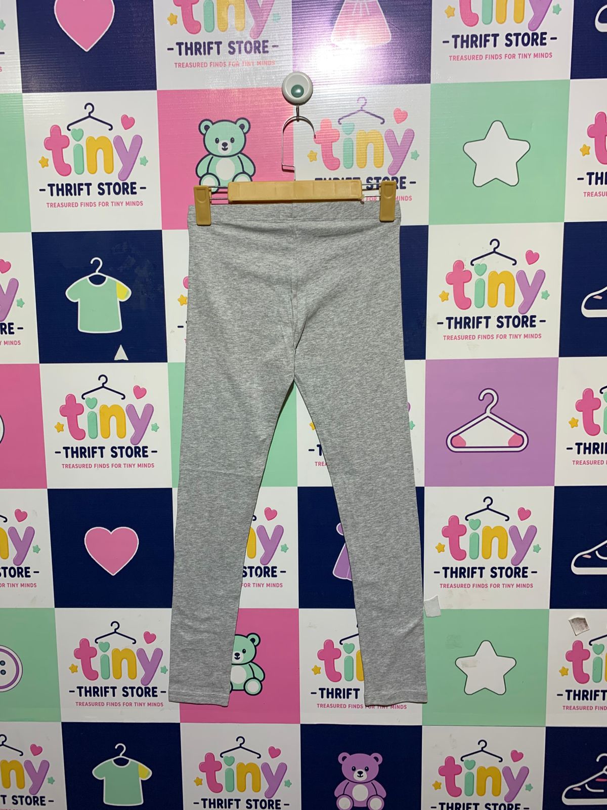 Wonder Nation Girls Heather Grey Solid Full-Length Leggings - Size L (10-12) Estimated Age 10-12 Years AB1