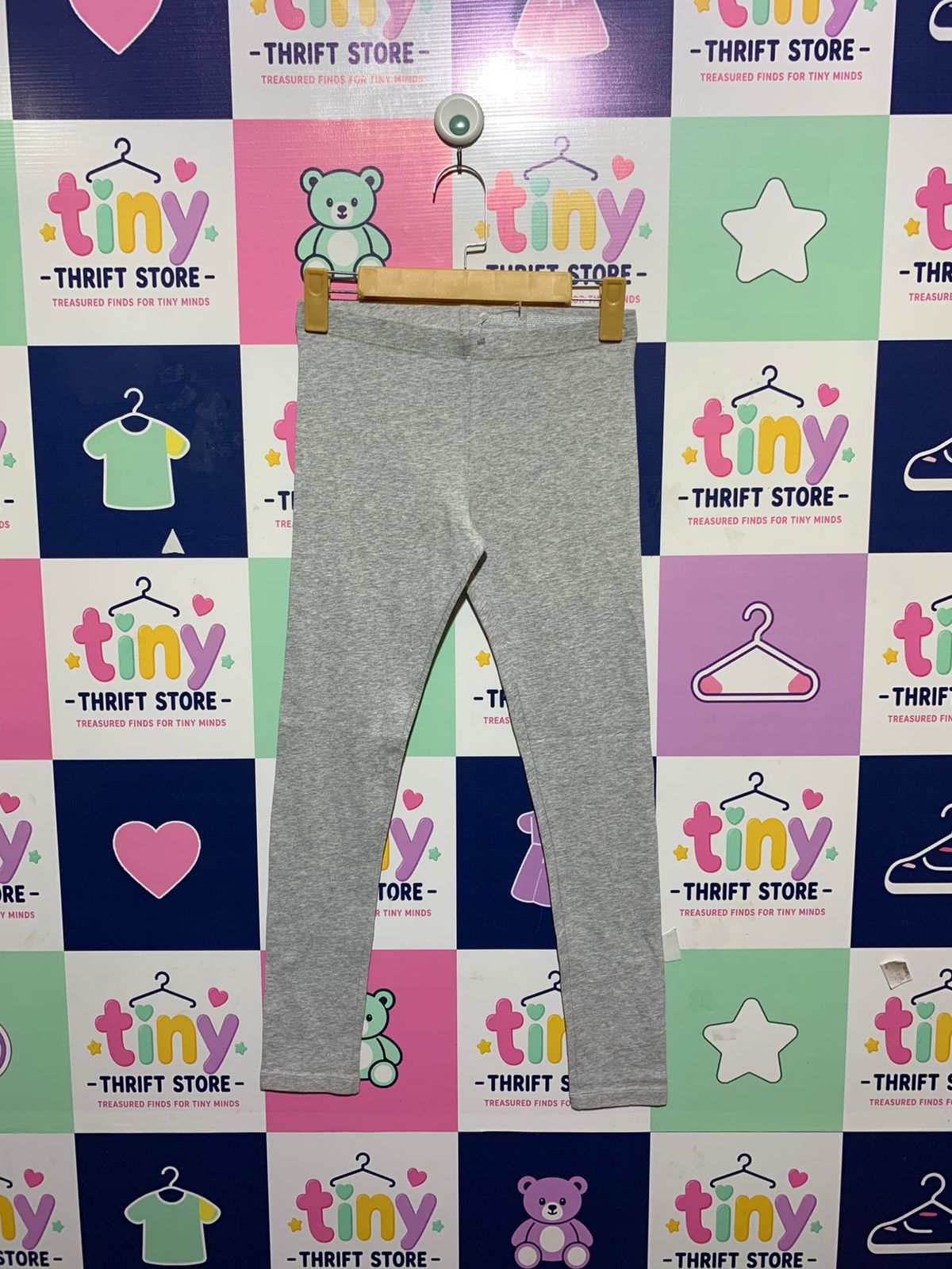 Wonder Nation Girls Heather Grey Solid Full-Length Leggings - Size L (10-12) Estimated Age 10-12 Years AB1