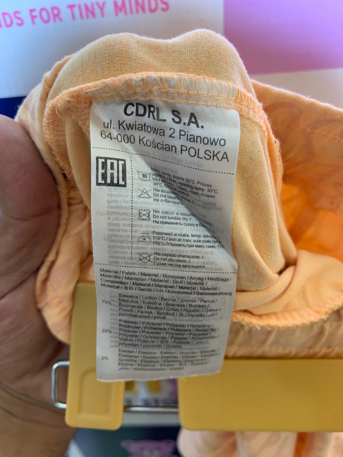 Coccodrillo Girls Pastel Orange "Summer Adventure" Knit Shorts - Size 128 CM Estimated Age 7-8 Years AB1