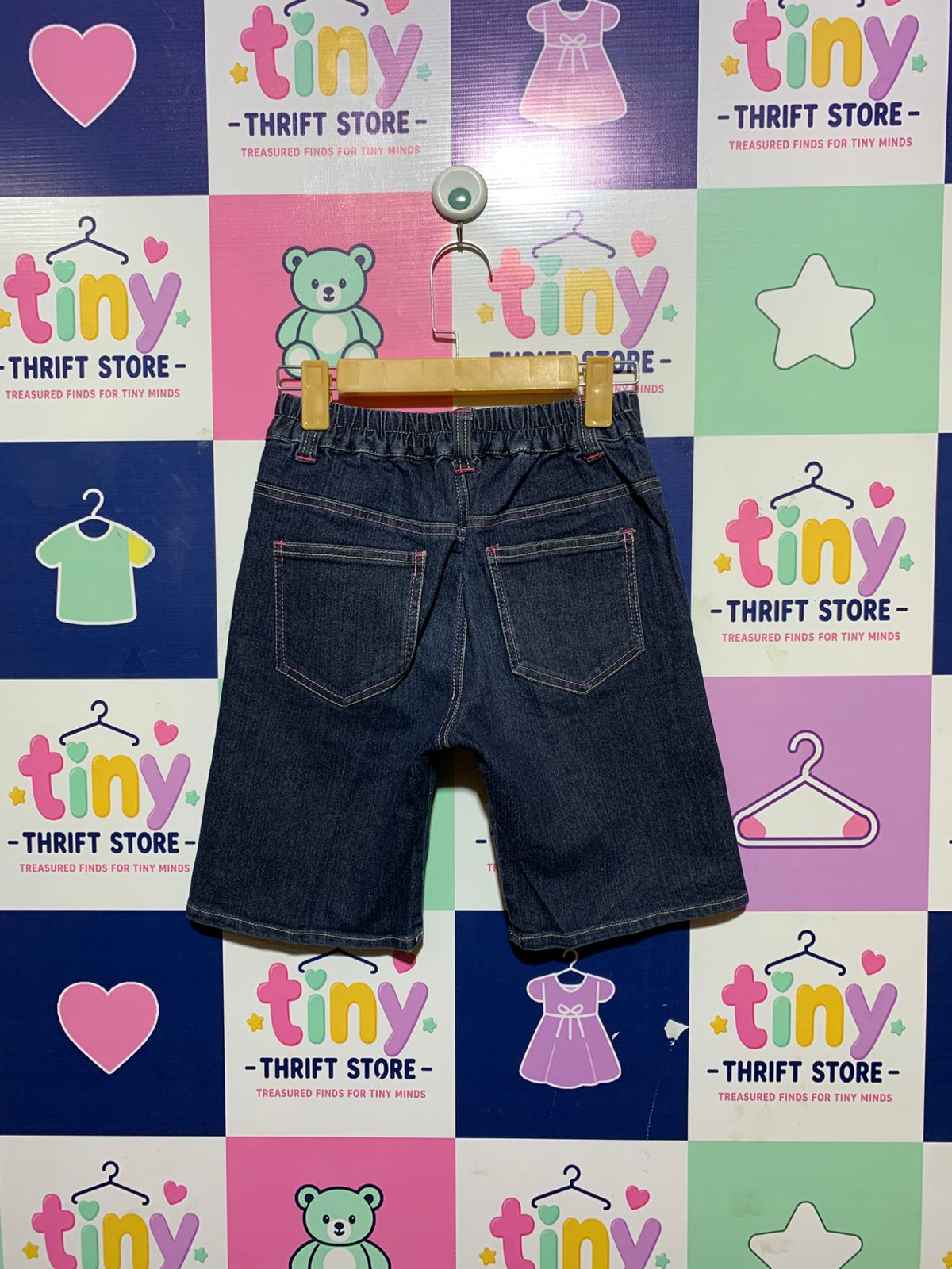 Unbranded Girls Dark Wash Denim Bermuda Shorts - Size 160 (Estimated Age 13-14 Years) AB1