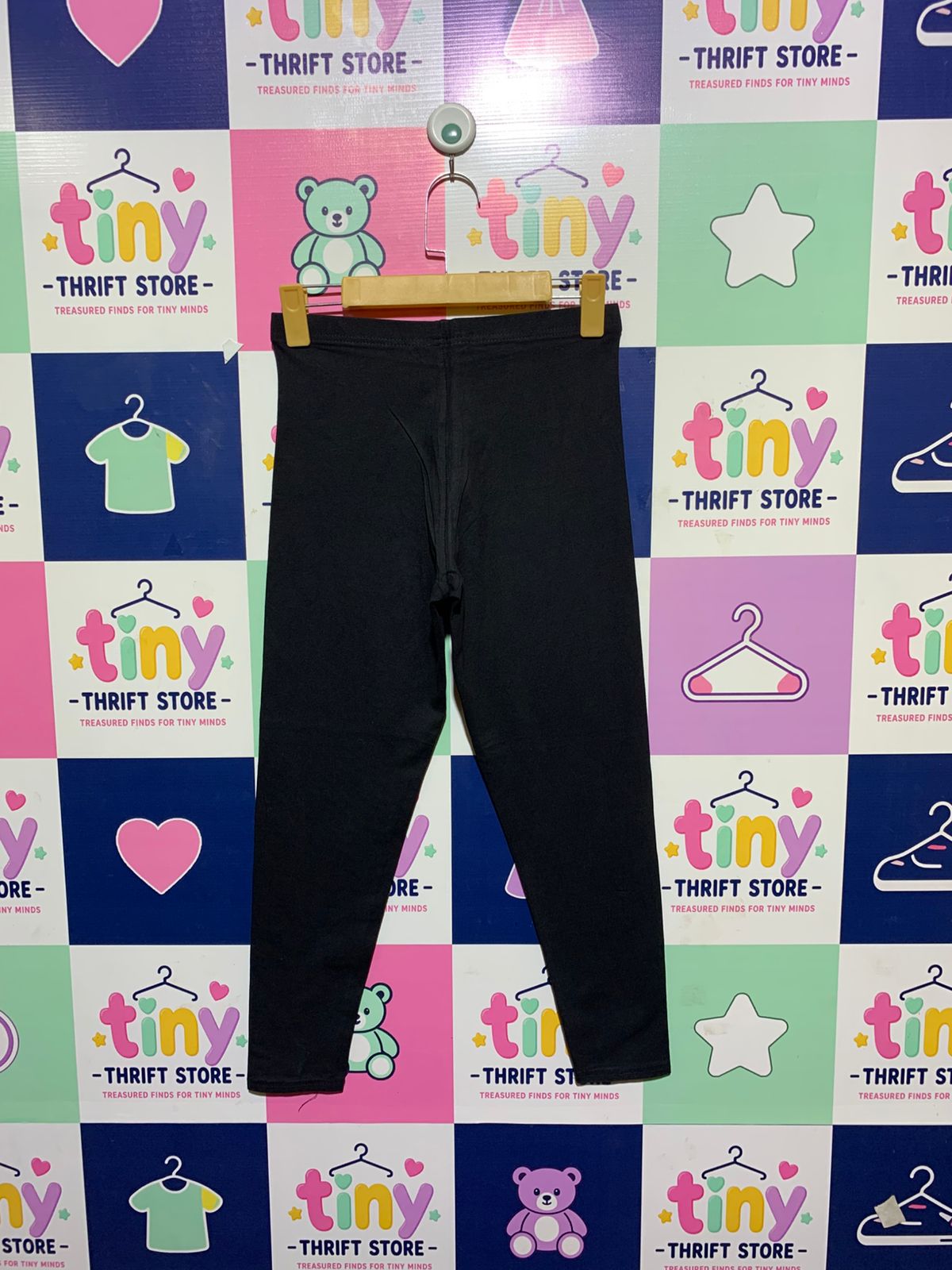Primark Cares Girls Solid Jet Black Stretch Leggings - Size 13-14 YRS / 164CM (Estimated Age 13-14 Years) AB1