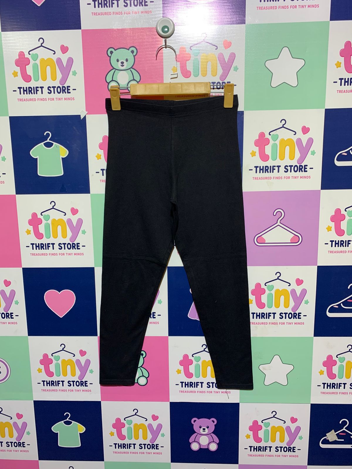 Primark Cares Girls Solid Jet Black Stretch Leggings - Size 13-14 YRS / 164CM (Estimated Age 13-14 Years) AB1