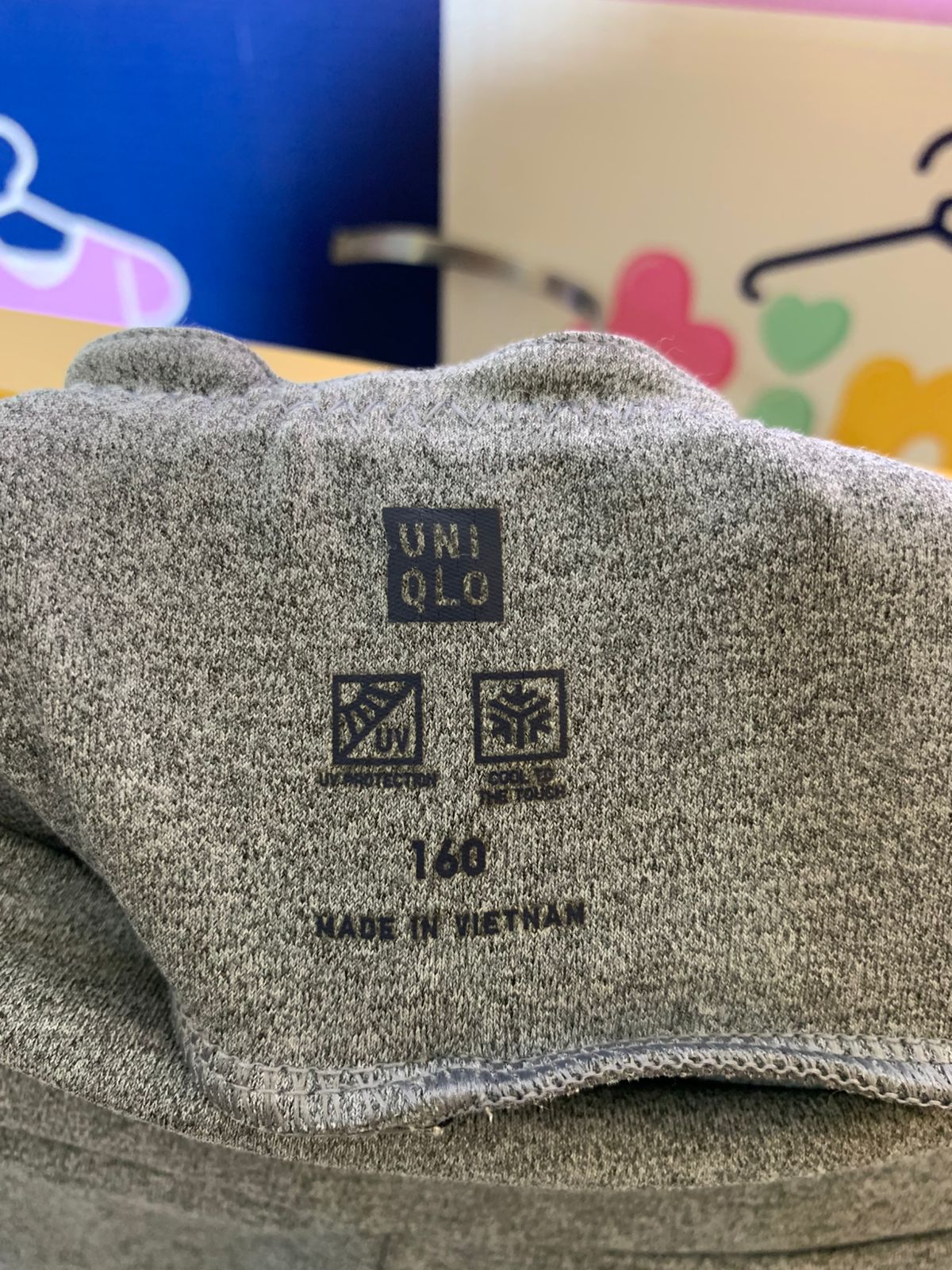 UNIQLO Girls Heather Grey UV Protection Active Leggings - Size 160 Estimated Age 13-14 Years AB1