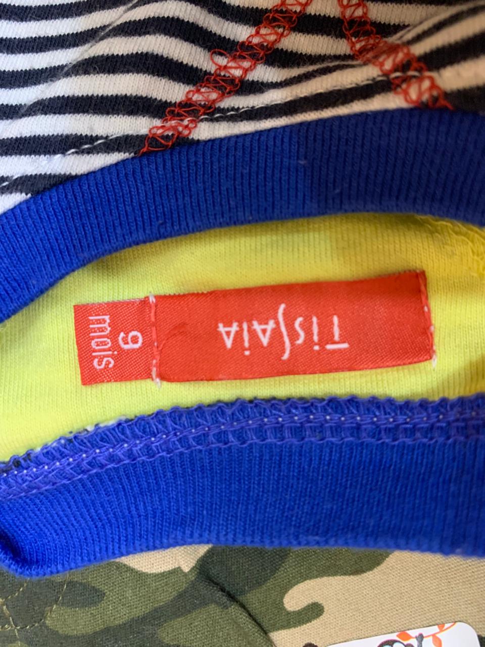 Tissaia 9M French Car Striped Tee - Navy/White, Size 9 Months AB1