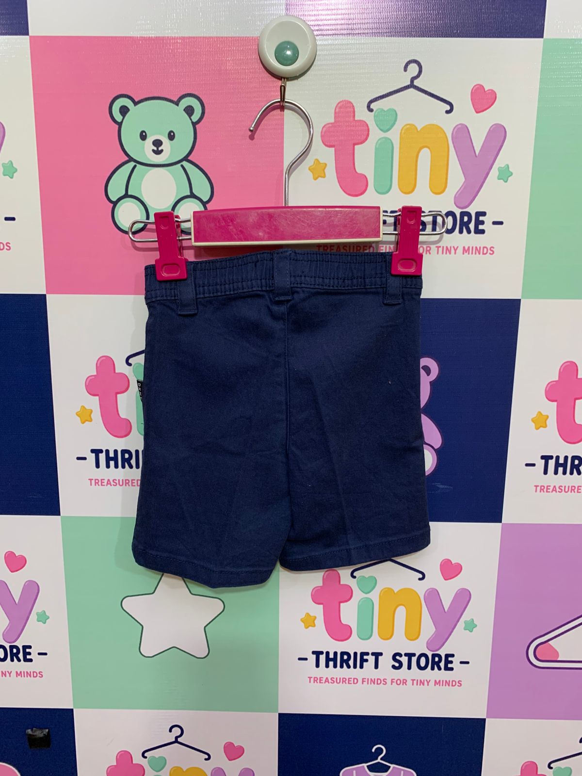 DKNY Baby Boys Navy Blue Stretch Twill Chino Shorts – Size 6-9 Months AB1