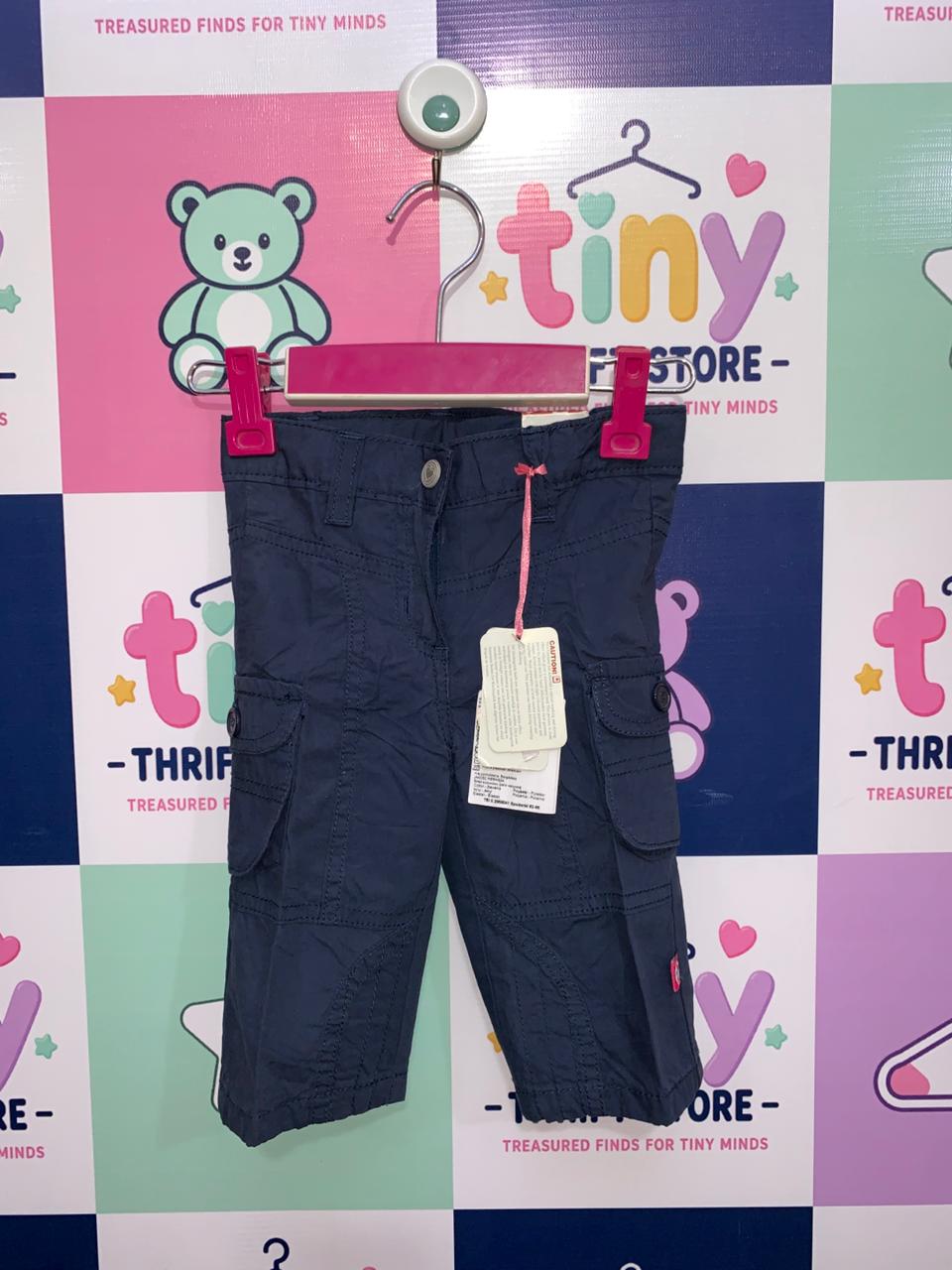 Little GirlStar Navy Blue Cargo Trousers - Size 68 (6 Months) AB1