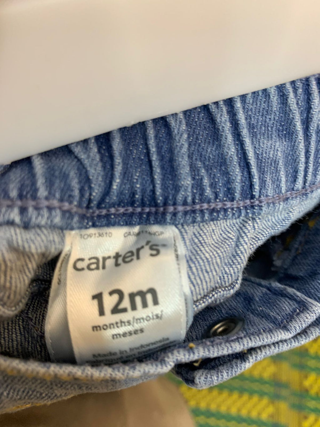 Carter's Baby Boy Blue Denim Shorts with Elastic Waist - Size 12M (9-12 Months) AB1
