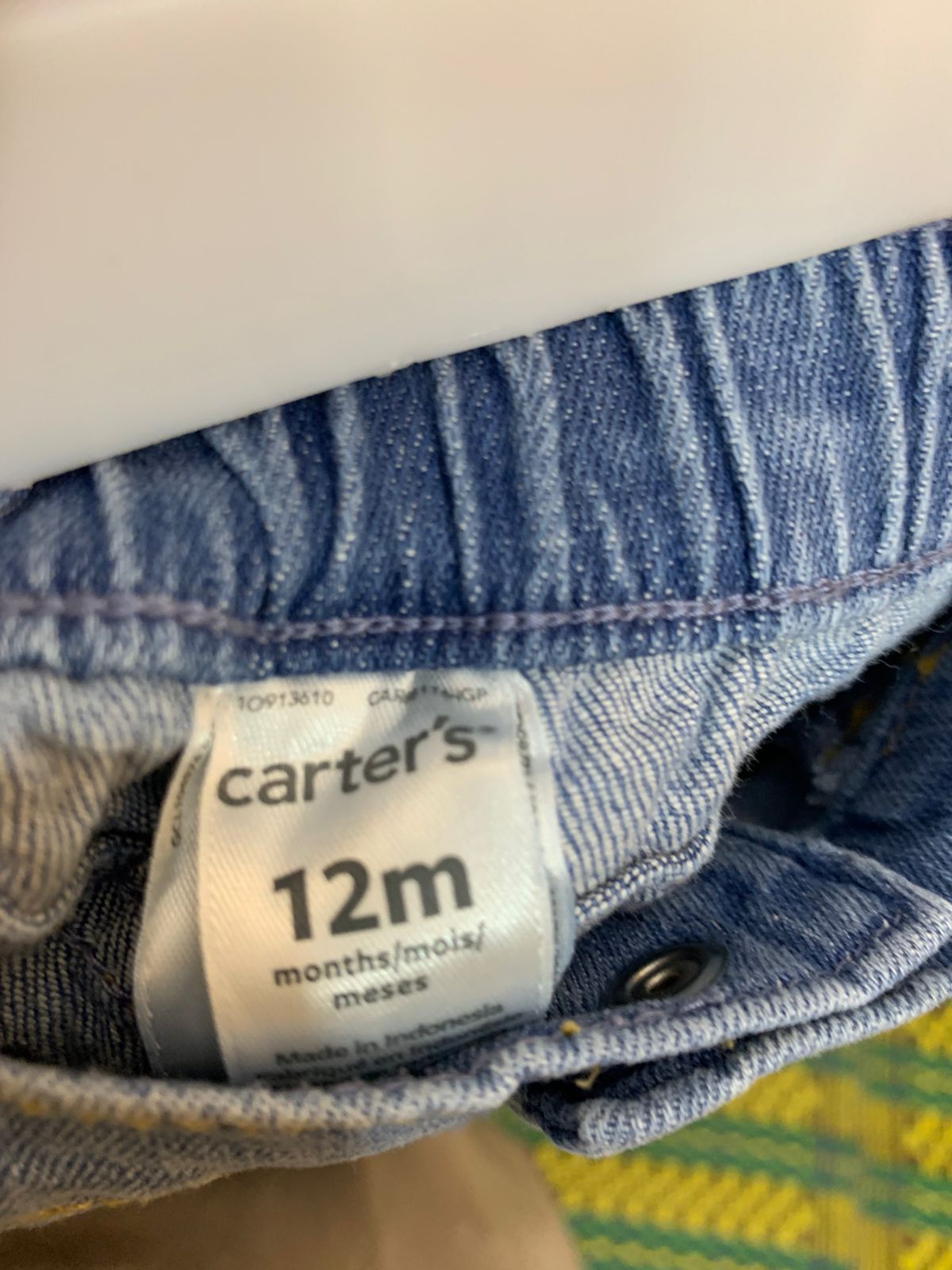 Carter's Baby Boy Blue Denim Shorts with Elastic Waist - Size 12M (9-12 Months) AB1