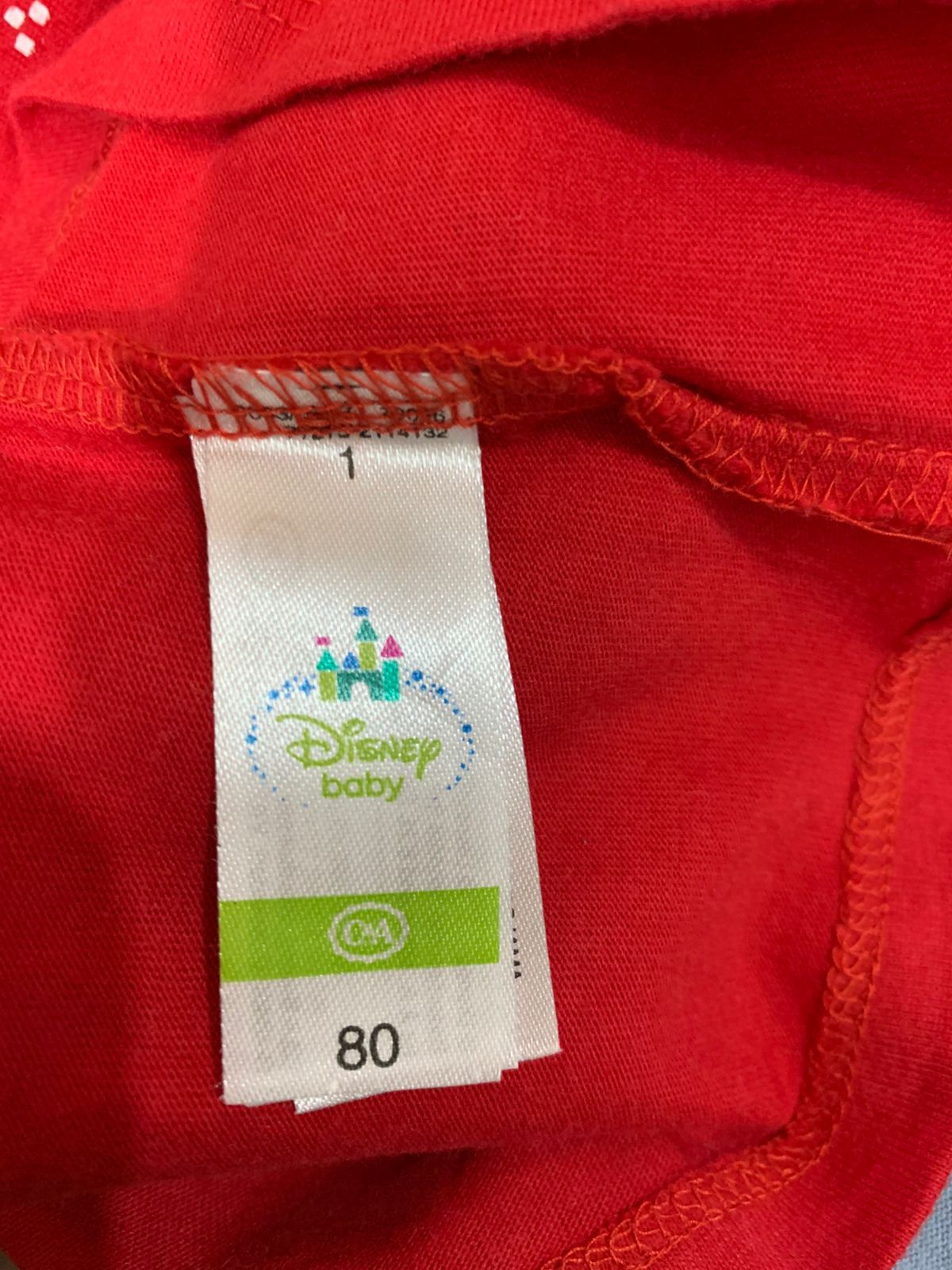 Disney Baby Mickey Mouse Red Christmas T-Shirt - Size 80 (Fits 1 Year) AB1