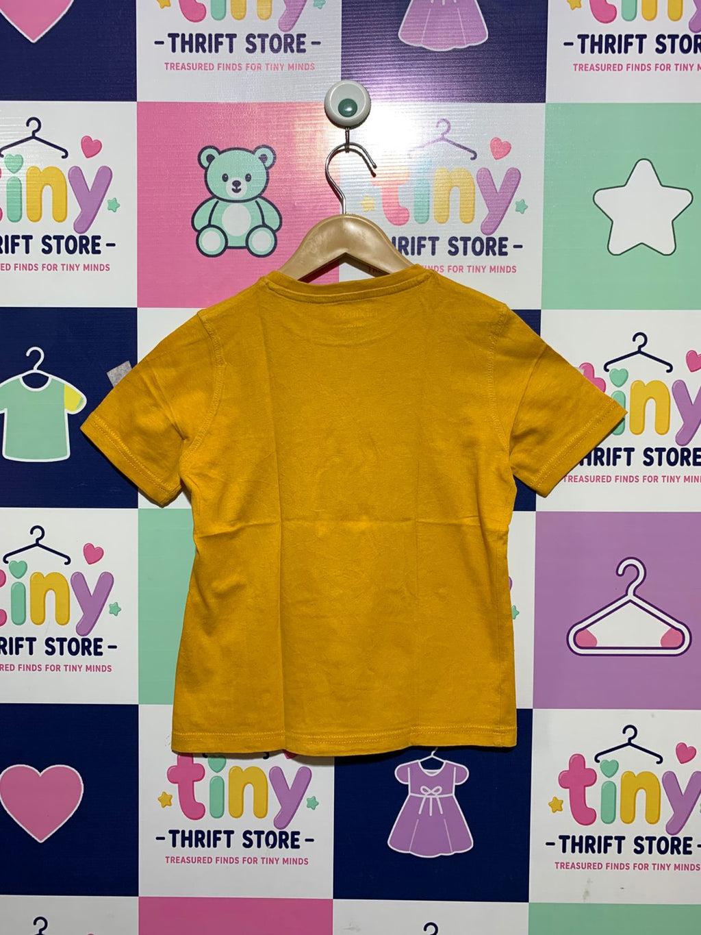 Inextenso Boys Mustard Yellow "Rock Guitar & Flames" Organic Cotton Tee - Size 8 (119-131cm) AB1