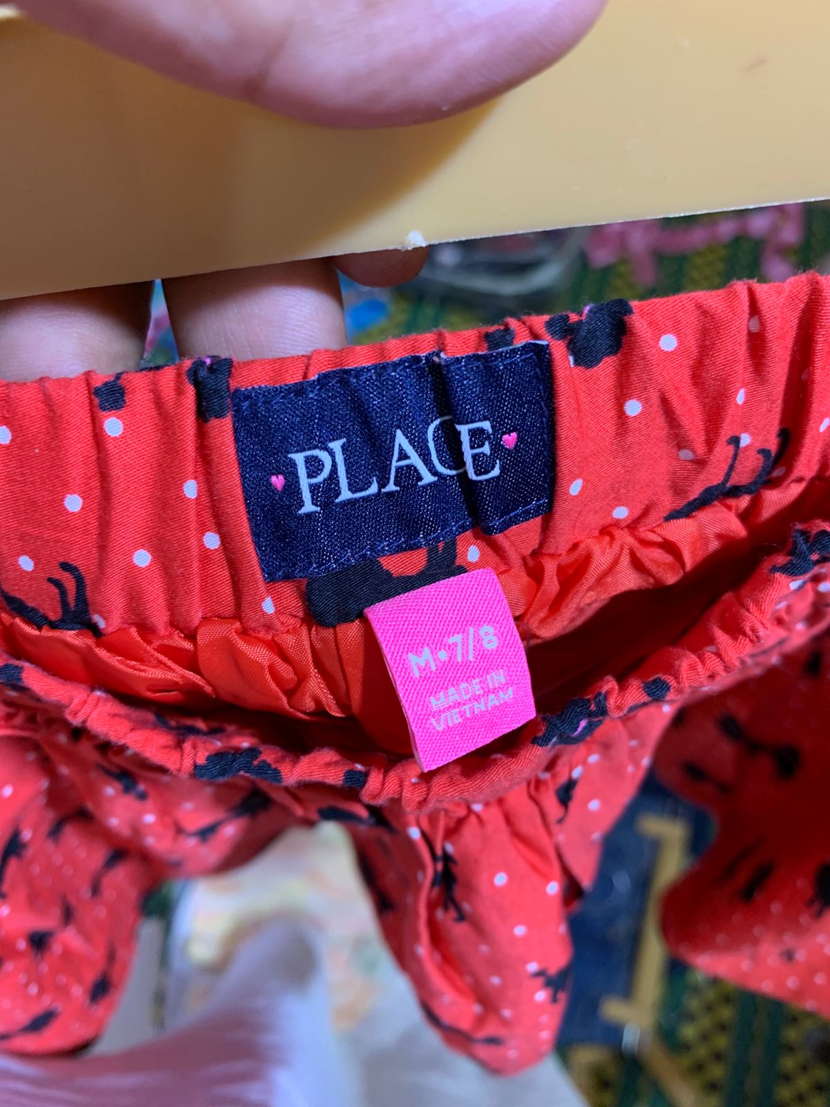 The Children's Place Girls Red "Polka Dot Poodle" Pleated Skirt - Size Estimated Age 7-8 Years AB1