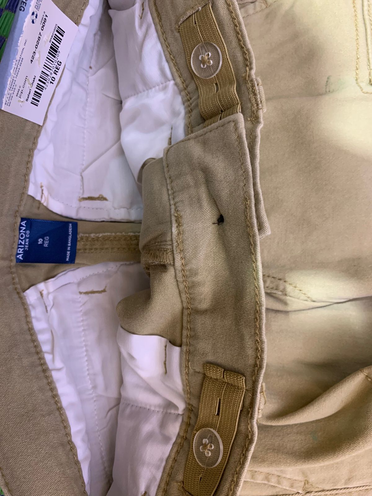 Arizona Jean Co. Boys "Safari Khaki" Flex Cargo Shorts - Size Estimated Age 10 Years AB1