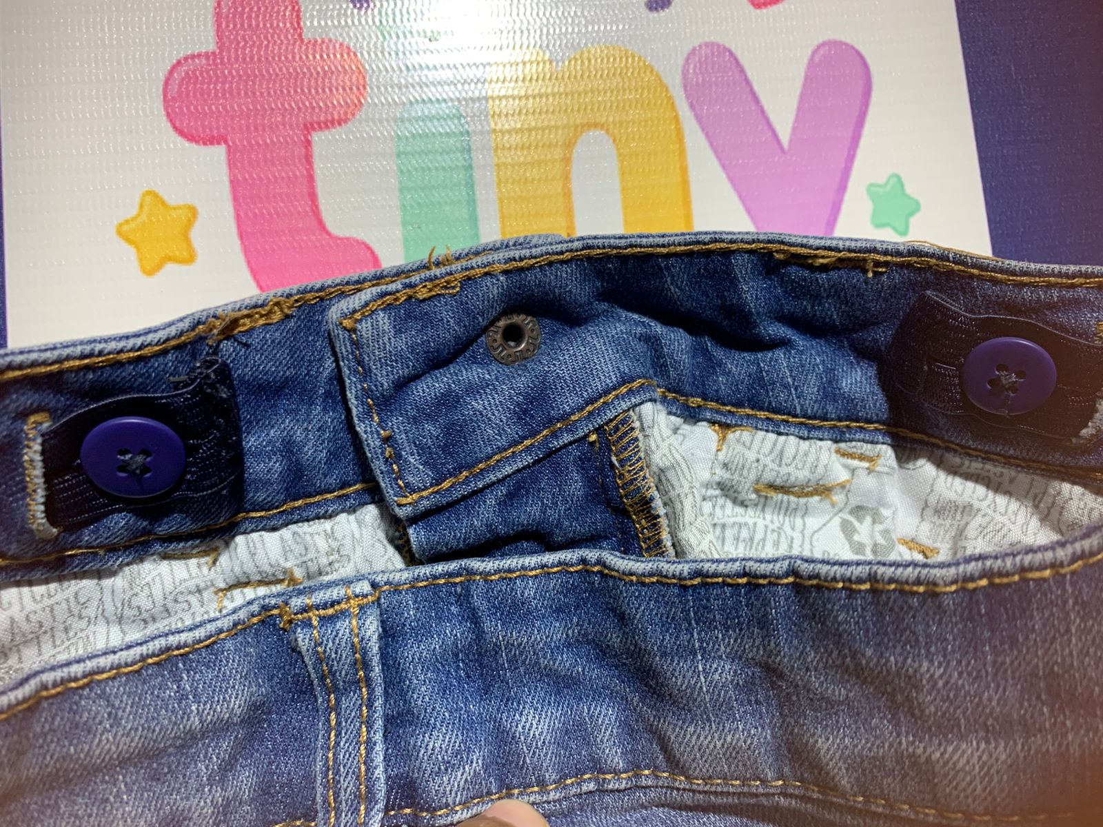 Jordache Girls Medium Wash Turquoise Sequin Denim Shorts - Size Estimated Age 7 Years AB1