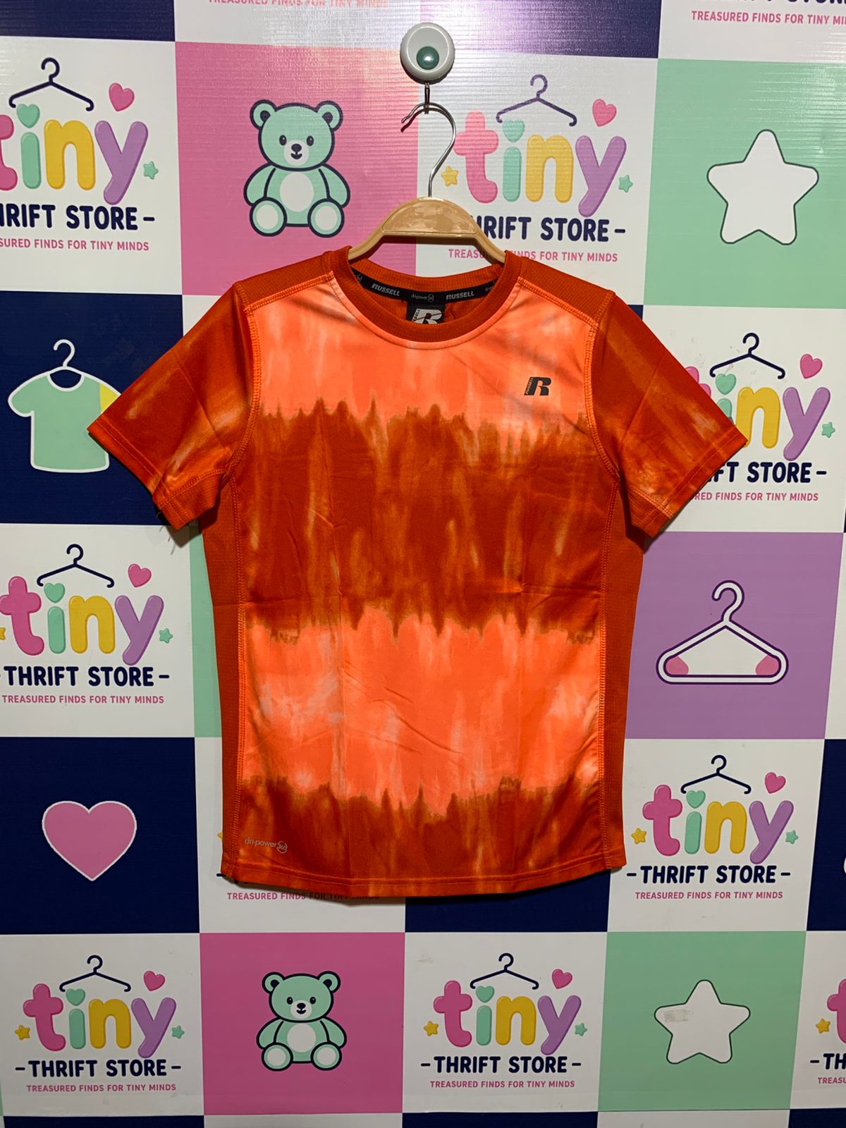 Russell Boys Orange Tie-Dye Dri-Power 360 Performance Tee - Size L (10-12) AB1