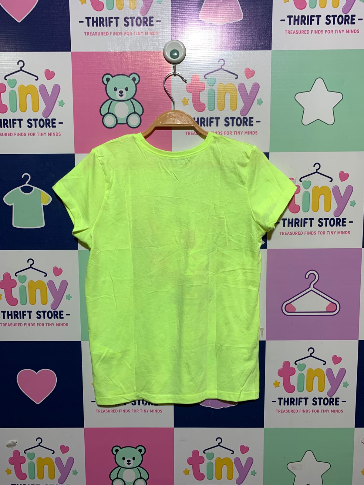 The Children's Place Girls Neon Yellow "Donut on a Scooter" Graphic Tee - Size L (10-12) AB1