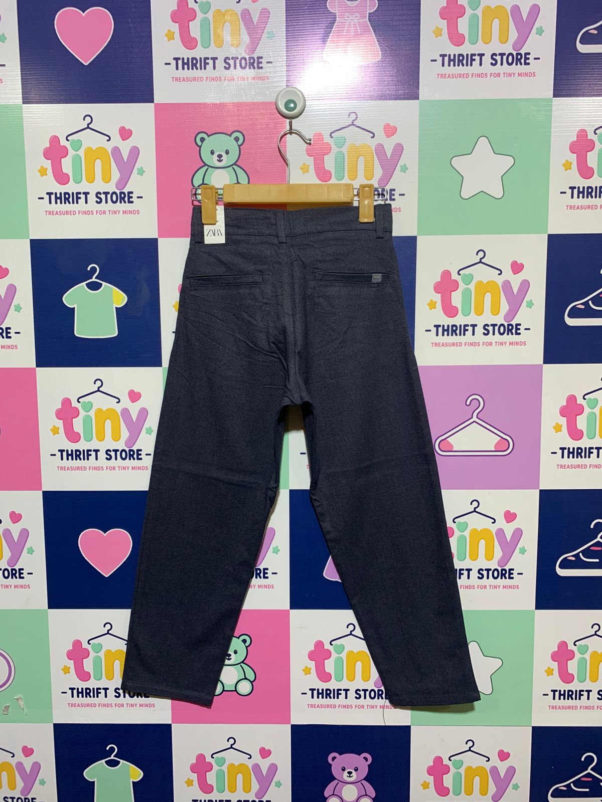 Zara Boys Navy Blue Tailored Straight-Leg Trousers - Size Estimated Age 9 Years AB1